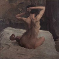 Vlastimil Košvanec - Nudo di spalle seduto